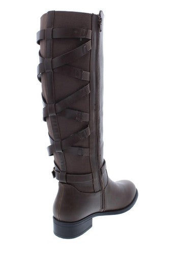 Thalia Sodi Women Veronika Faux Leather Wide Calf Over the Knee Boots Brown  6W