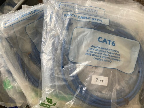 LOT Of 9 Cat 6 Clearlinks C6-BL-07-O 7ft Cat6 Patch Cable (UTP) Blue NEW