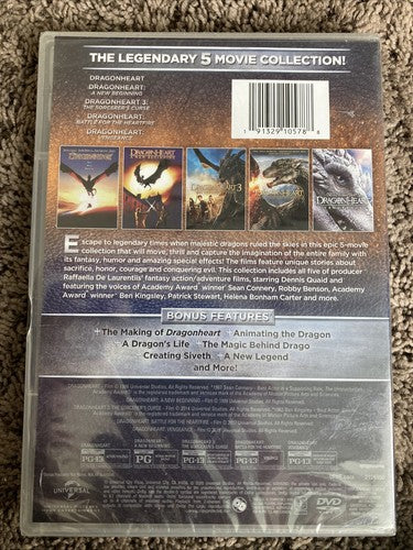NEW Dragonheart: 5-Movie Collection (DVD) Set Dragon Beginning Battle Vengeance