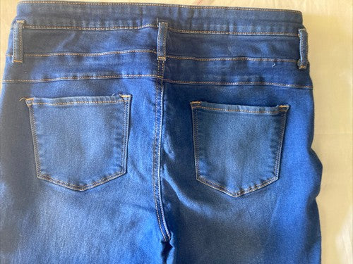 No Boundaries Womens Size 13 Stretch Medium Wash Denim Jeans Lycra Spandex Mid