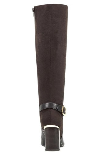 NEW Bandolino Women's Size 9 M Block Heel Zip up Leather Heeled Boots Brown