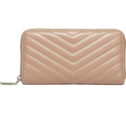 Daisy Rose Womenâs Zip-Around Wallet & Phone Clutch BLUSH RFID Blocking - Vegan