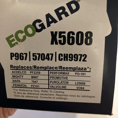 ECOGARD X5608 Premium Cartridge Engine Oil Filter Toyota Conventional Tacoma
