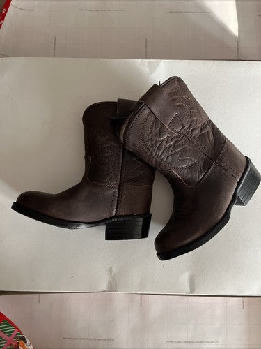 Old West Size 4 3151 040 Pull On Leather Cowboy Boots Toddler Western Tan Unisex