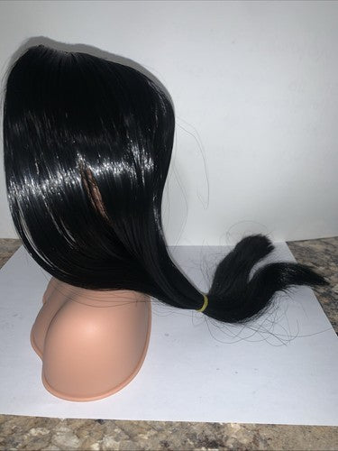 New Doll Wig Tallinaâs Black Long Size 12 Style 10 Straight Top Piece Making