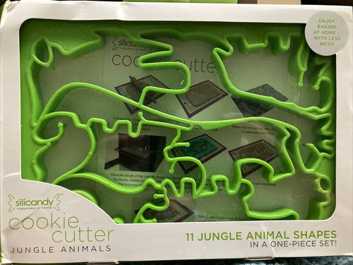 Silicandy Cookie Cutter 8x11 Multi Animal Jungle green 11 in 1 Baking BPA free