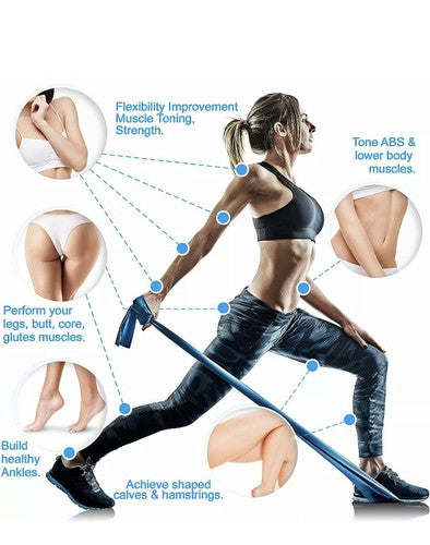 NEW 9 Ft Stretch Resistance Bands Exercise Pilates Yoga Aerobic GYM Home Workout