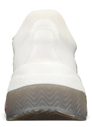INC Womens White Colorblocked Bubblez Shoes Rainbow Wedge Athletic Sneakers 8 M
