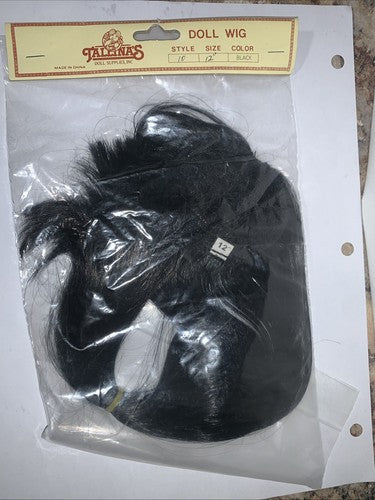 New Doll Wig Tallinaâs Black Long Size 12 Style 10 Straight Top Piece Making