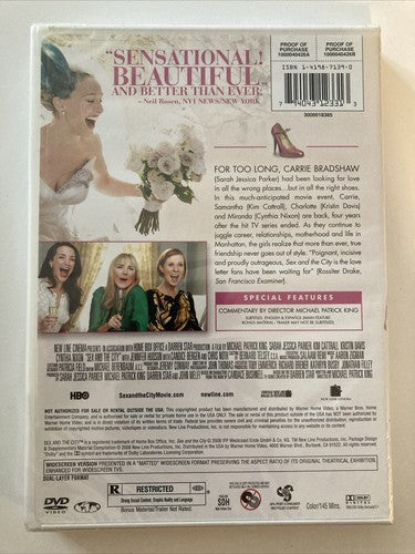 BRAND NEW Sex and the City - The Movie DVD Sarah Jessica Parker Kim Cattrall