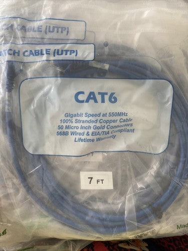 LOT Of 9 Cat 6 Clearlinks C6-BL-07-O 7ft Cat6 Patch Cable (UTP) Blue NEW
