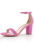Ankis Pink Heels Size 6.5 Women Open Toe Ankle Strap Chunky 2.75" Heel Sandals