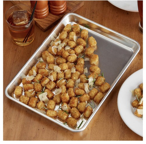 Choice 9-1/2â X 13â Quarter Size Sheet Pan 19 Gauge Aluminum Bun Baking Tray
