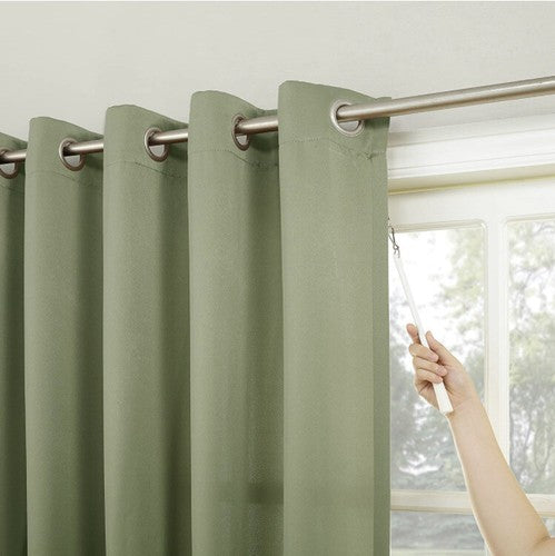 Sun Zero 84"H x 100âW Barrow Grommet Sliding Patio Door Curtain Panel Sage Green