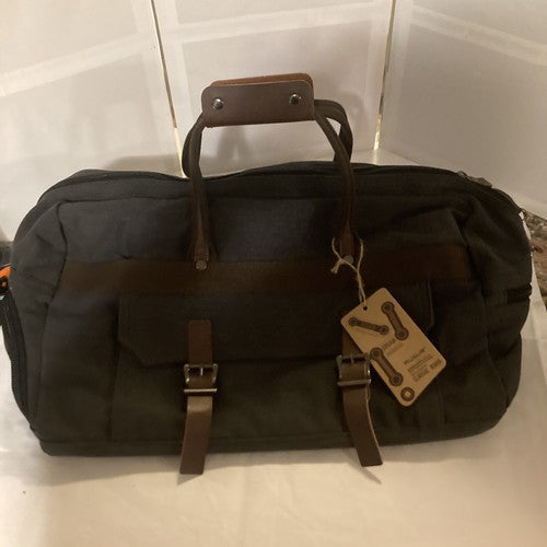 Menâs Travel Duffel Bag Waterproof Canvas Genuine Leather Weekend Bag Large Grey