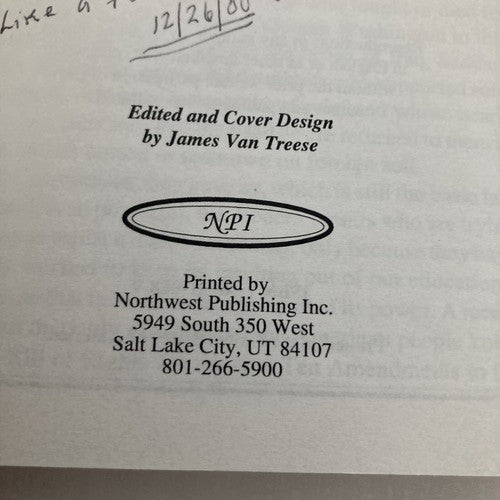 SIGNED BOOK: Saving Our Constitution From the New World Order Joseph Stumph 1993