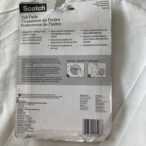 NEW 2 Scotch Felt Pads Felt Furniture Pads for Protecting Hardwood Floors Beige