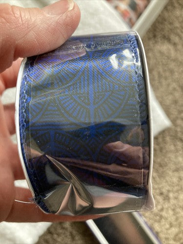 3 Wired Ribbon 1 1/2â 1.5 Inch BLUE Geometric Black History Month One Together