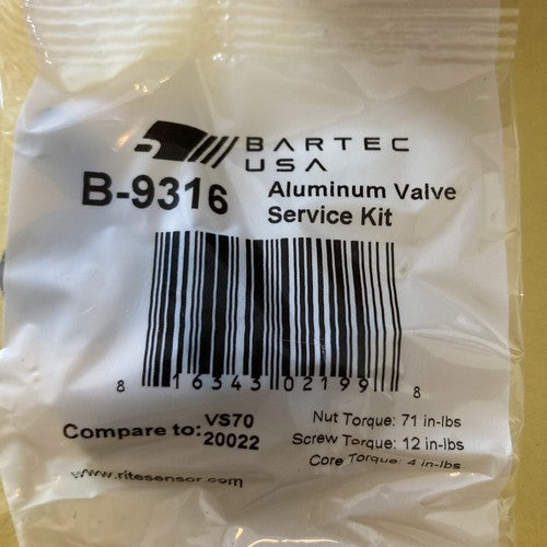 10 Pack Bartec USA B-9316 TPSM Service Kit Conti TG1C Kit & Valve Stem Gray Seal