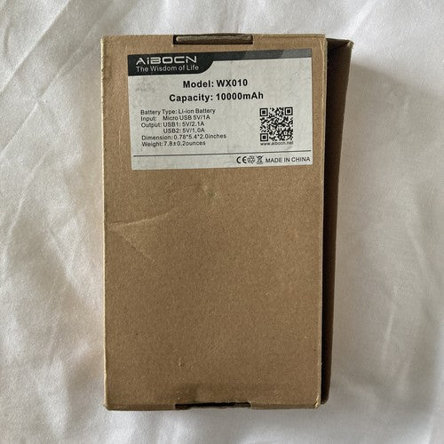 NEW AiBOCN Power Bank WX010 10000mAh for Smartphones & Tablets White