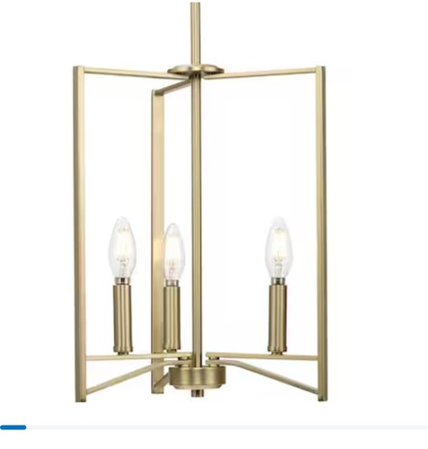 Progress Lighting Roxobel 3-Light Brushed Gold Modern/Contemporary Square Medium