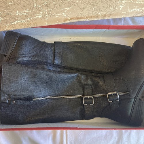 American Rag Womens Size 9 M Collins Suede Almond Toe Knee High Black Leather