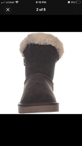 Style & Co. Womens tiny fur bootie Suede Closed Toe Mid-Calf, Olive, Size 5.0