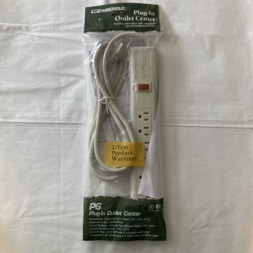NEW Wiremold Plug-In Outlet Center Unit 6 Outlet Extension Cord Outlet 3 prong