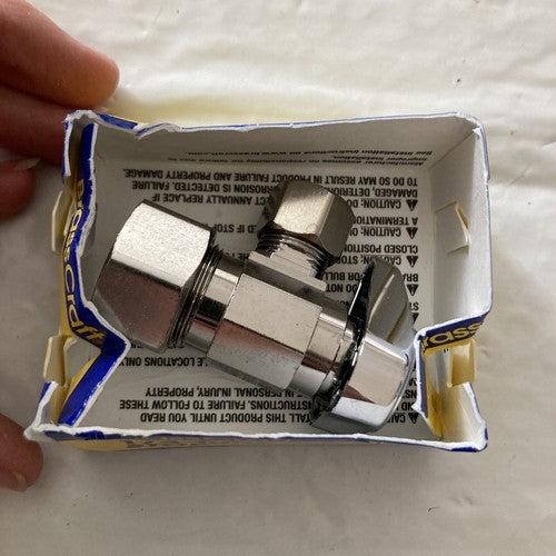 BrassCraft G2CR19XC  1/2â Nom Comp Inlet 3/8â OD Comp Outlet 1/4 Turn Stop