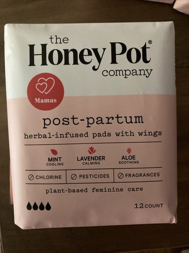 2-Packs Of The Honeypot Company Herbal Infused Pads w/ Wings Postpartum 12 Count