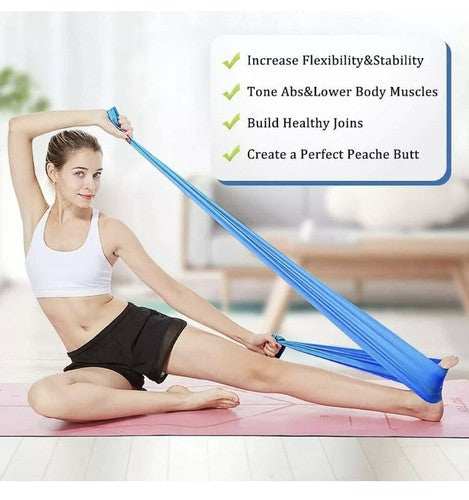 NEW 9 Ft Stretch Resistance Bands Exercise Pilates Yoga Aerobic GYM Home Workout