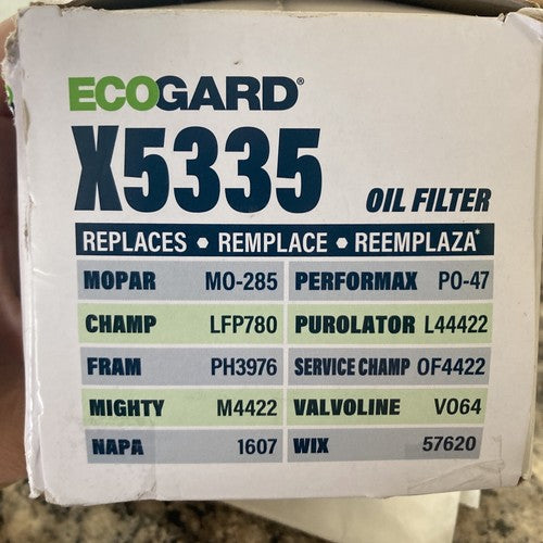 Engine Oil Filter-DIESEL Ecogard X5335 Dodge Ram Spin On Diesel