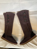 UGG Knit Boots Sz US 7 Purple Classic Cardy Sweater Plum 3 Button Tall Soft Boot