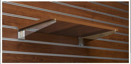 12â Metal Slatewall Knife Shelf Brackets Pair/2 Chrome Retail Shelving Display
