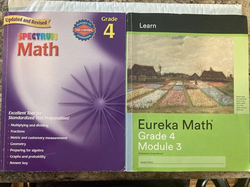 BOOK LOT Grade 4 Spectrum Math Eureka Mathematics Homeschooling Workbooks 4th