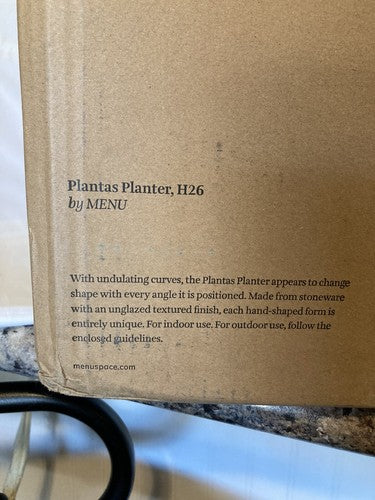 Audo Copenhagen Plantar Planter H26 10.2â By MENU Unglazed Stoneware Curvy Base