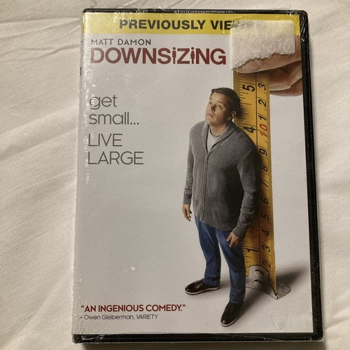 Like New Movie- Downsizing (DVD, 2018, Spindle) Matt Damon Get Small Live Large