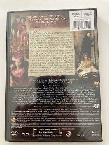 BRAND NEW The Phantom of the Opera DVD 2005 Widescreen Andrew Lloyd Webber's