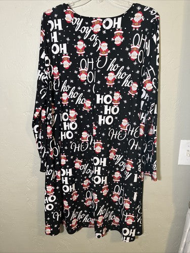 Christmas Women's Dress Holiday Santa Plus Size 2X 3X Tag Removed Black White