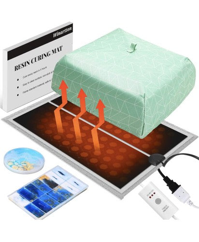 NEW Epoxy Resin Heating Mat W/ Cover Timer Pad Molds Fast Curing Drying Light