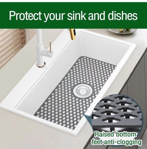 NEW Silicone Sink Protector Kitchen Mat 24.5âx12.9âSilicone Raised Bottom Grid