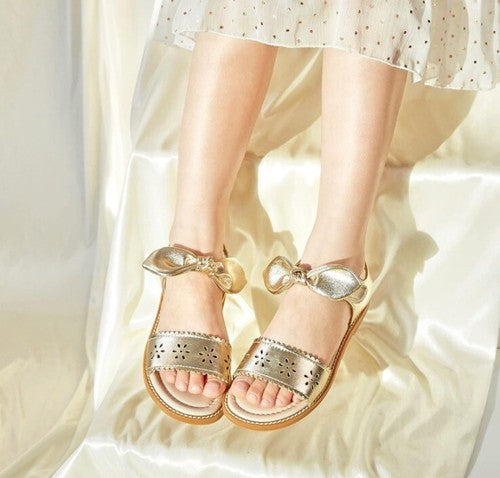 NWT Size 7 Girls Gold Toddler 7M Sandals Shoes   Flower Girl Wedding Sparkle