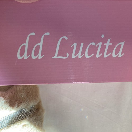 NIB dd Lucita Size 6 Camel Faux Fur Bling Slippers Fuzzy Warm Women Brown