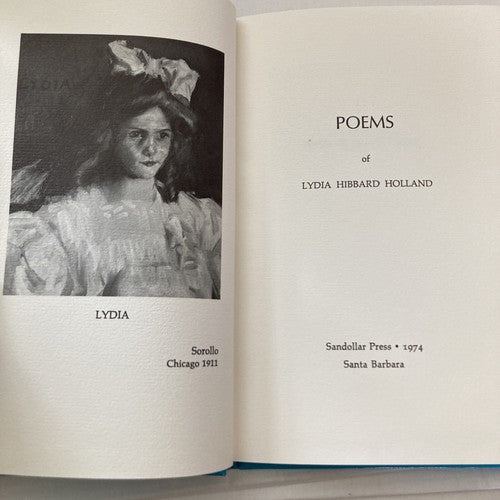 BOOK: POEMS of Lydia Hibbard Holland Vintage 1974 Poetry Sandollar Press Hard