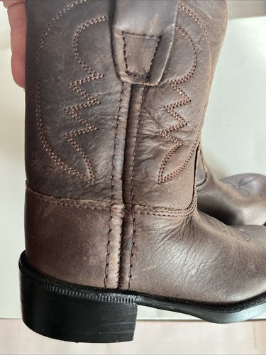 Old West Size 4 3151 040 Pull On Leather Cowboy Boots Toddler Western Tan Unisex