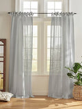 Vienna Window 1 Panel DUSTY BLUE 52X84â Sheer Curtain NEW In Bag Linen Polyester