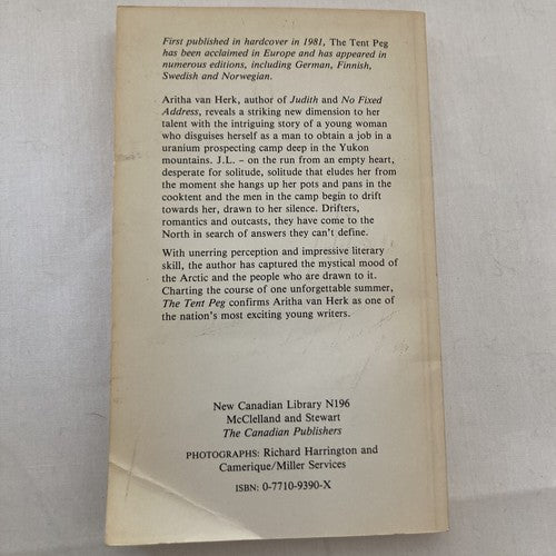 BOOK: The Tent Peg NCL Edition 1987 Vintage Paperback By Aritha van Herk