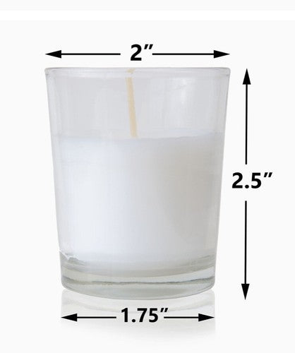 QTY:12 Glass Votives Premium White Unscented Votive Candles Clear Elegant Candle