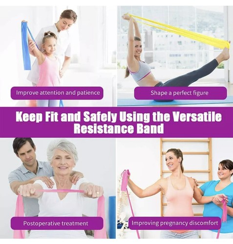 NEW 9 Ft Stretch Resistance Bands Exercise Pilates Yoga Aerobic GYM Home Workout