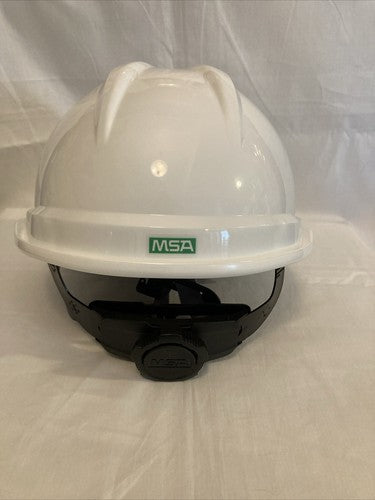 Safety Hat MSA V-Gard 500 Cap w/ 6-Point Fas-Trac Suspension White MSA 10034027